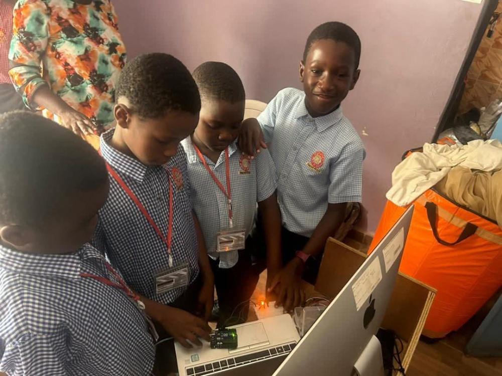 Students collaborating on a project